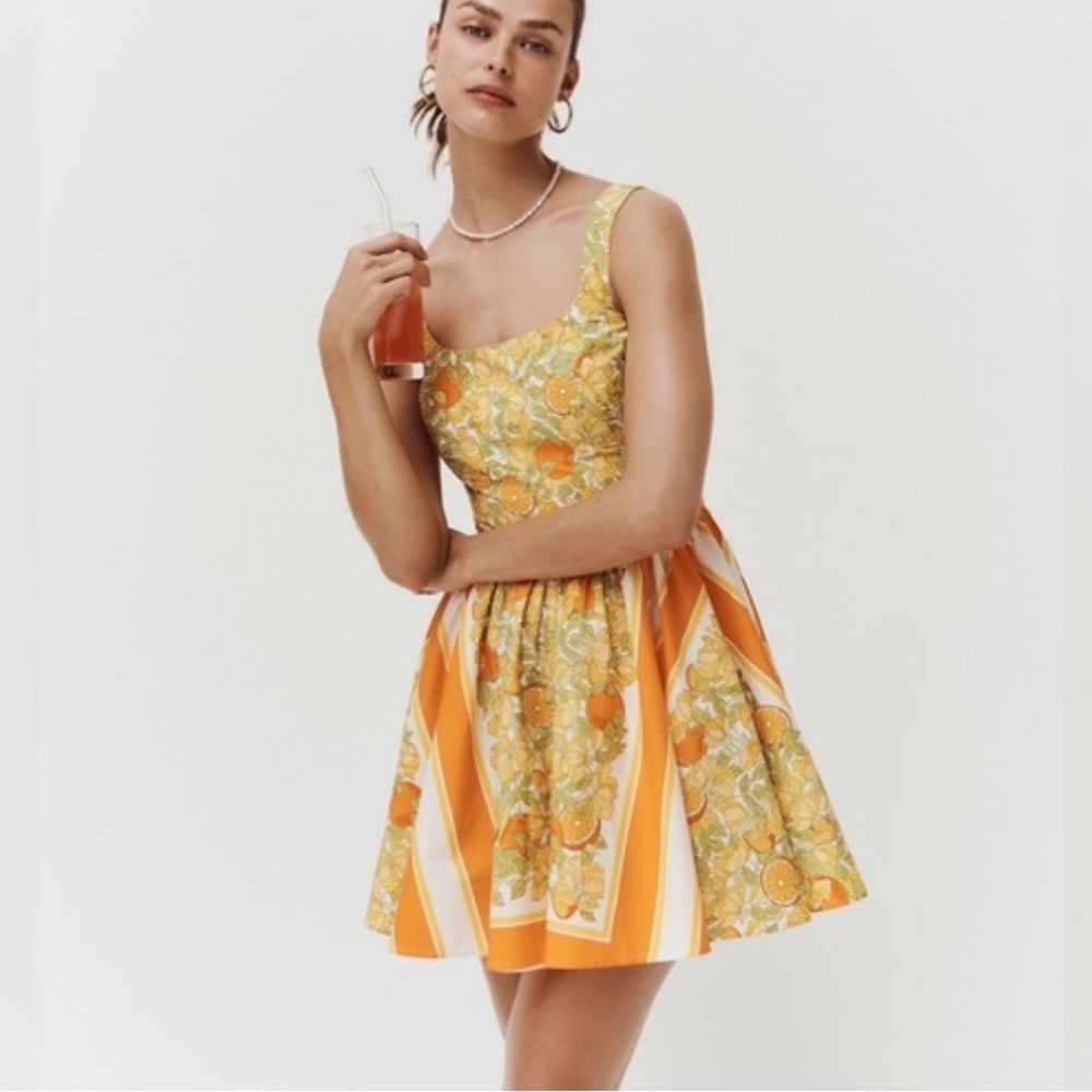 NWOT J.Crew Stefania Dress in Limone Scarf Print size 4 capri summery retro